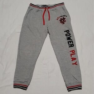Vintage Y2K Akademiks Grey Jogger Sweatpants NYC Embroidered Varsity Logos XL